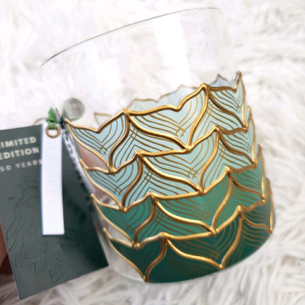 Starbucks 50th Anniversary Mermaid 12oz Glass Mug